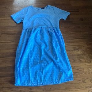 Roolee blue short sleeve dress with pockets